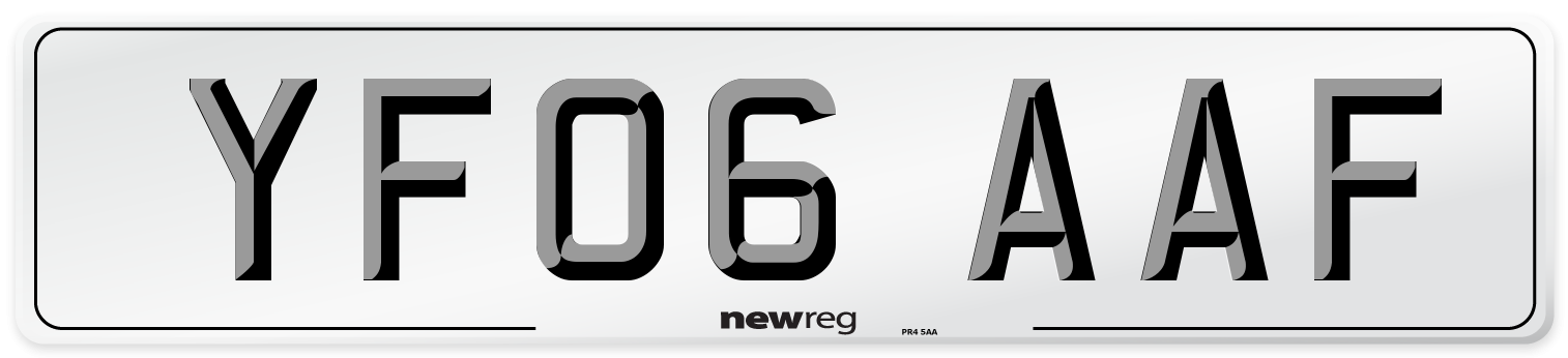 YF06 AAF Number Plate from New Reg